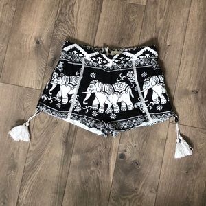 Black and white Elephant shorts